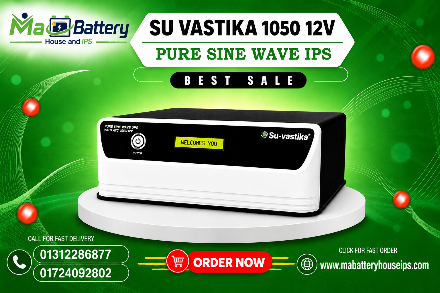 Su-vastika 1050 Pure Sine Wave IPS  - Price in Bangladesh